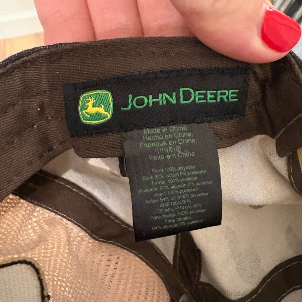 John Deere Camo Farm Ball Cap Baseball Hat - Picture 2 of 5